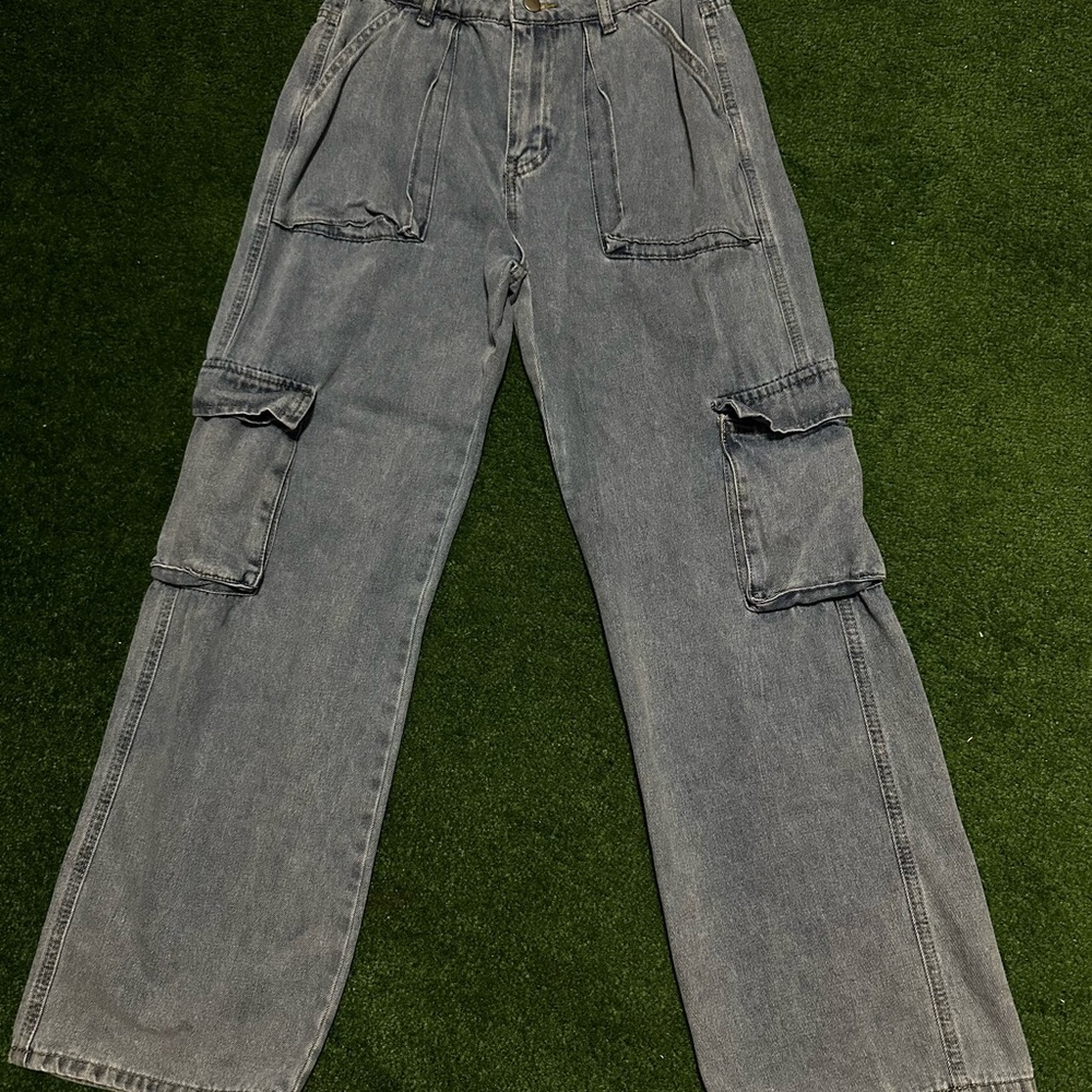 Denim Cargo Pants